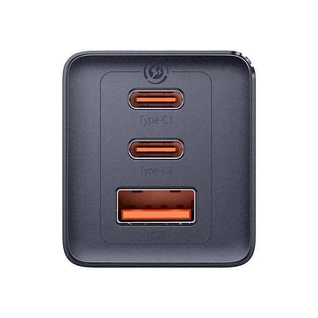 Мережевий зарядний пристрій Baseus PD/QC 65W 2xUSB-C | USB-A with USB-C to USB-C Cable 1 m Grey (P10110812827-Z1) - зображення 4
