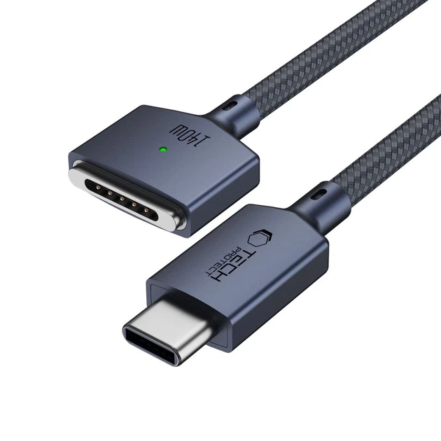 Кабель Tech-Protect MMC01 Ultraboost Magnetic Type-C to MagSafe 3 140W 200cm Blue with MagSafe (5906302323302) - Фото 2 Кабель Tech-Protect MMC01 Ultraboost Magnetic Type-C to MagSafe 3 140W 200cm Blue with MagSafe (5906302323302) - изображение 2