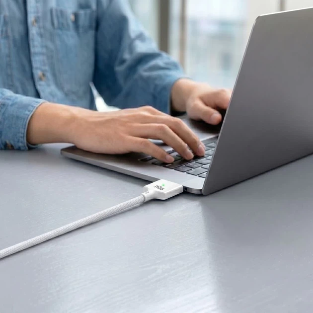 Кабель Tech-Protect MMC01 Ultraboost Magnetic Type-C to MagSafe 3 140W 200cm White with MagSafe (5906302323296) - изображение 4