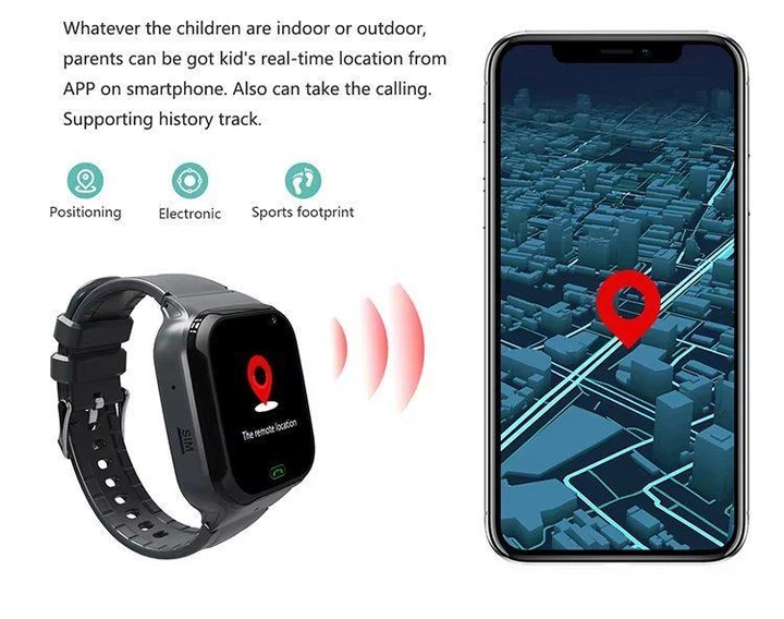 Смарт годинник телефон для дітей Lemfo LT23 з GPS, 4G LTE, SIM-картою, відеодзвінками, прослуховуванням, геозоною та кнопкой SOS Блакитний - зображення 10