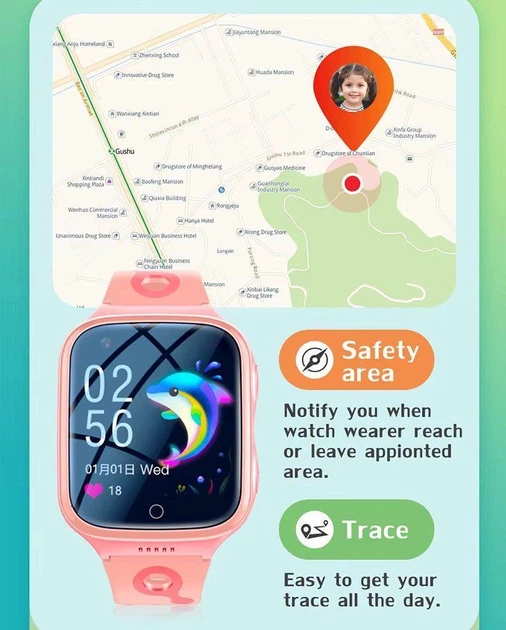 Дитячий смарт годинник Lemfo M14D з GPS, сім картою, HD камерою, прослушкою, акумулятором 1000 мАг та роботою до 7 днів Синій - зображення 7
