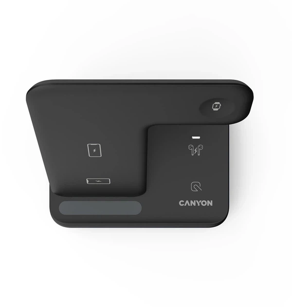 Автодержатель для телефона Canyon 3в1 беспроводная зарядка (CNS-WCS302B) - Фото 5 Автодержатель для телефона Canyon 3в1 беспроводная зарядка (CNS-WCS302B) - изображение 5