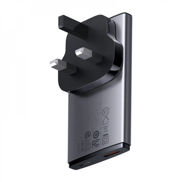 Зарядное устройство Baseus GaN5 Pro Ultra-Slim 65 Вт Type-C + USB + Cable Type-C 100 Вт 1 м серый (CCGP150113) - Фото 14 Зарядное устройство Baseus GaN5 Pro Ultra-Slim 65 Вт Type-C + USB + Cable Type-C 100 Вт 1 м серый (CCGP150113) - изображение 14
