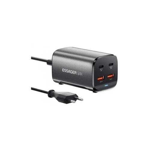 Зарядное устройство для телефона Essager Collection 67 Вт GaN 2C+2A настольное серое (ECT2AC-JYB0G-Z) - изображение 8