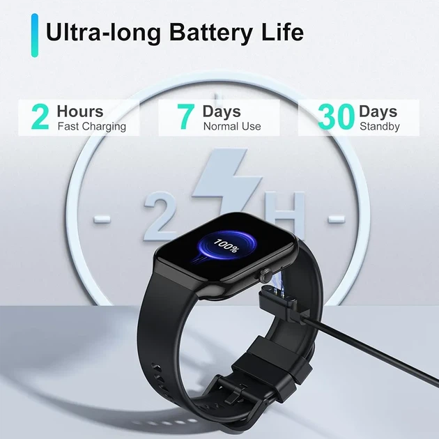 Смарт-часы Smart Watch 1.96" HD с Bluetooth-звонками, для Android и iPhone, IP68, 113+ спортивных режимов, пульсометр, мониторинг сна - изображение 5