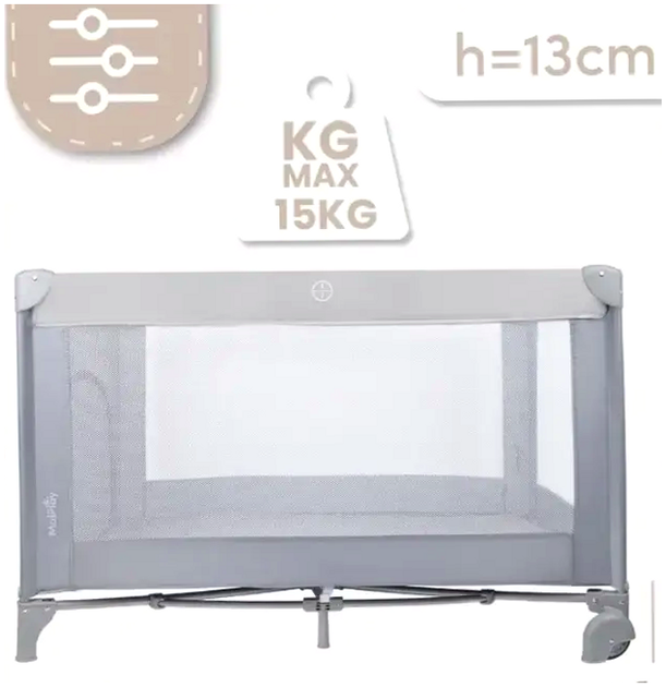 Детская раскладная кроватка манеж 65.5 x 125 см для сна и игры Malplay серый - изображение 10