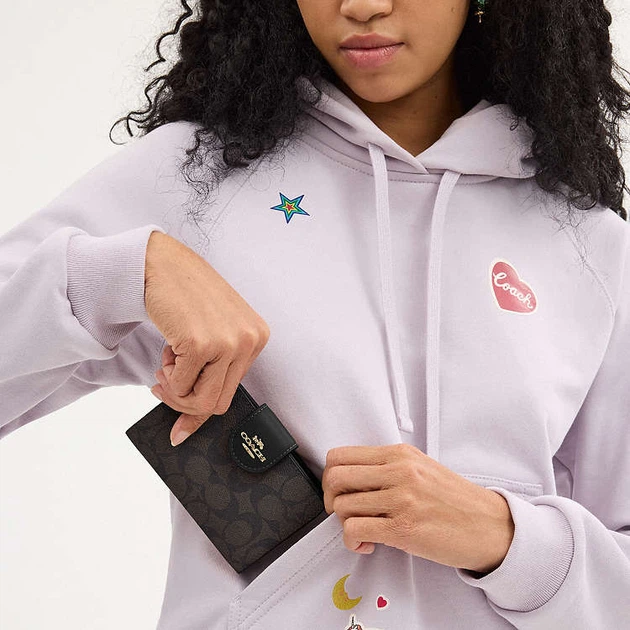 Гаманець жіночий Coach Medium Corner Zip Wallet коричневий - изображение 2