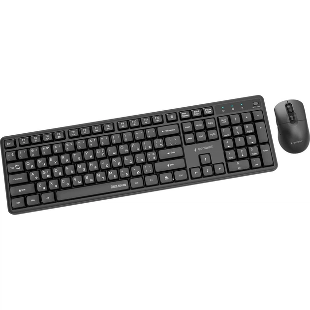 Комплект (Клавиатура и мышь) Gembird KBS-WMS-01-CYRL Black (KBS-WMS-01-CYRL) - изображение 2