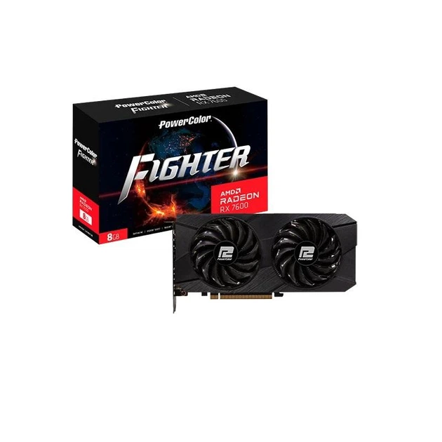 Відеокарта PowerColor AMD Radeon RX 7600 8GB Fighter V2 (RX 7600 8G-F/V2) (GDDR6, 128 bit, PCI-E v4.0 x8) - зображення 2
