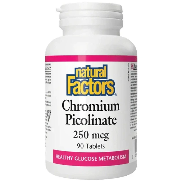 Хром пиколинат Natural Factors Chromium Picolinate 250 мкг 90 таблеток - Фото 1 Хром пиколинат Natural Factors Chromium Picolinate 250 мкг 90 таблеток - изображение 1