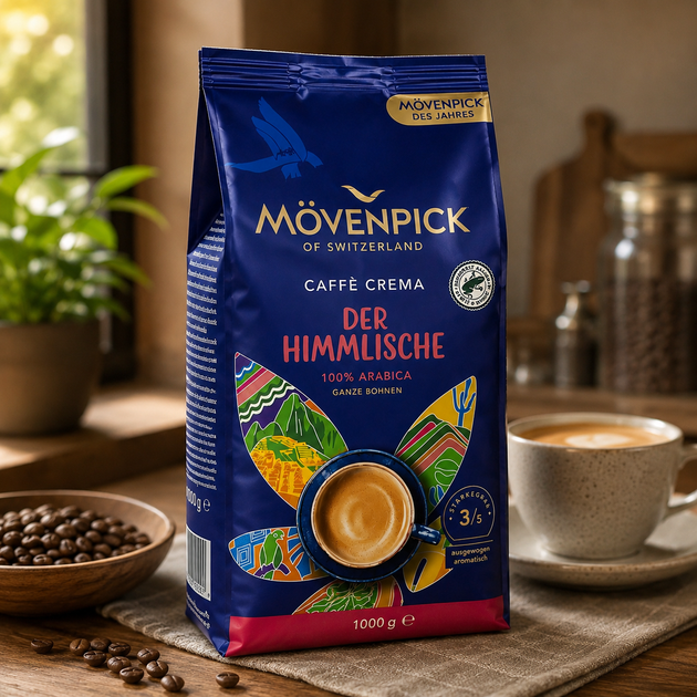 Кофе в зернах Mövenpick Caffè Crema Colores de la Vida 1 кг натуральная арабика для автоматических кофемашин - Фото 2 Кофе в зернах Mövenpick Caffè Crema Colores de la Vida 1 кг натуральная арабика для автоматических кофемашин - изображение 2