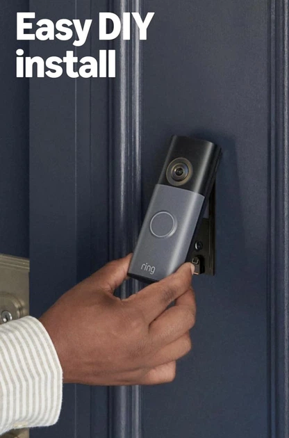 Розумний дверний дзвінок Ring Battery Doorbell Retinal 2K video 6x покращене масштабування двостороння розмова та вбудований акумулятор, модель 2026року - Speckled Gray - зображення 5