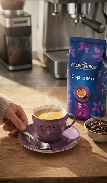 Кофе в зернах Movenpick Barista Espresso 1 кг купаж арабика робуста среднего обжаривания - Фото 4 Кофе в зернах Movenpick Barista Espresso 1 кг купаж арабика робуста среднего обжаривания - изображение 4