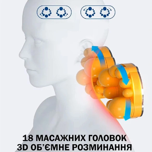 Электрическая массажная подушка для спины и поясницы MSN-W3 с подогревом домашний SPA 18 роликов - изображение 8