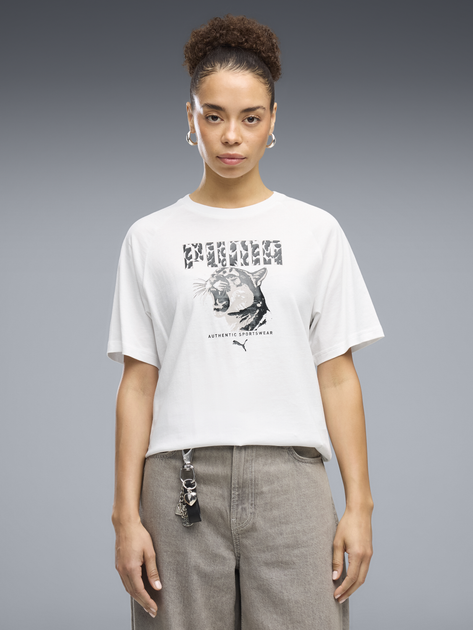 Футболка бавовняна жіноча Puma Essentials Graphics 69405202 XS White (4070033336403) - Фото 1 Футболка бавовняна жіноча Puma Essentials Graphics 69405202 XS White (4070033336403) - зображення 1