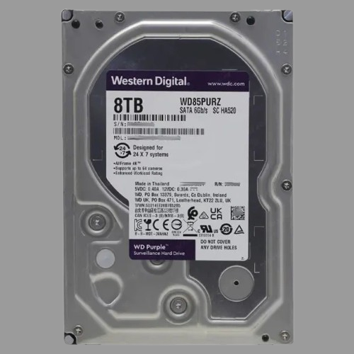 Жесткий диск Western Digital Purple WD85PURZ 8 ТБ 256 МБ 5400 об/мин SATA III 3.5" - Фото 1 Жесткий диск Western Digital Purple WD85PURZ 8 ТБ 256 МБ 5400 об/мин SATA III 3.5" - изображение 1