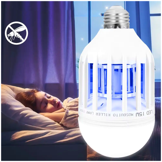 Лампа уничтожитель насекомых 9Вт для дома и улицы 60 кв м пластик Zapp Light LS-81 - изображение 2