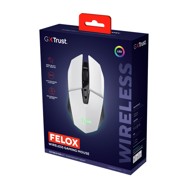 Миша Trust GXT 110 Felox RGB Wireless White (TR25069) - зображення 11