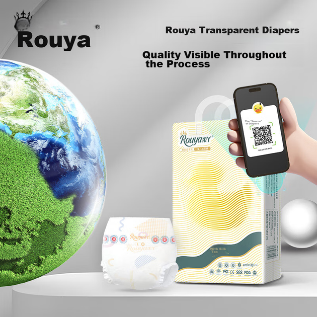 Подгузники ROUYA Silk Soft XL 50шт с витамином Е дышащие с поясом - Фото 12 Подгузники ROUYA Silk Soft XL 50шт с витамином Е дышащие с поясом - изображение 12