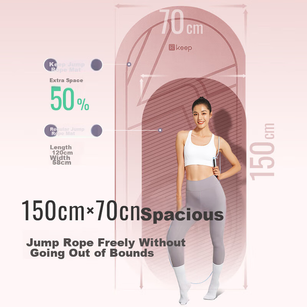 Коврик Keep Jump Rope амортизирующий для прыжков со скакалкой, звукоизолирующий, 150x70см - изображение 5