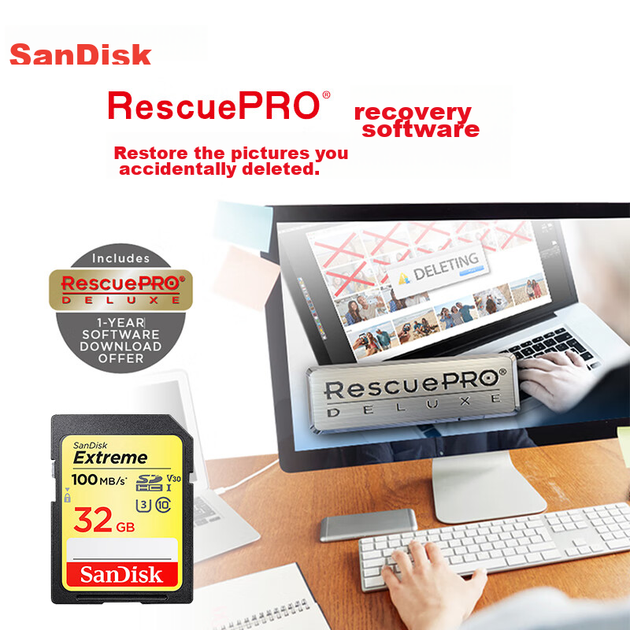 Карта пам'яті SANDISK Extreme SDHC 32GB Class 10 UHS-I U3 V30 (SDSDXVE-032G-ZNCIN) - Фото 6 Карта пам'яті SANDISK Extreme SDHC 32GB Class 10 UHS-I U3 V30 (SDSDXVE-032G-ZNCIN) - зображення 6