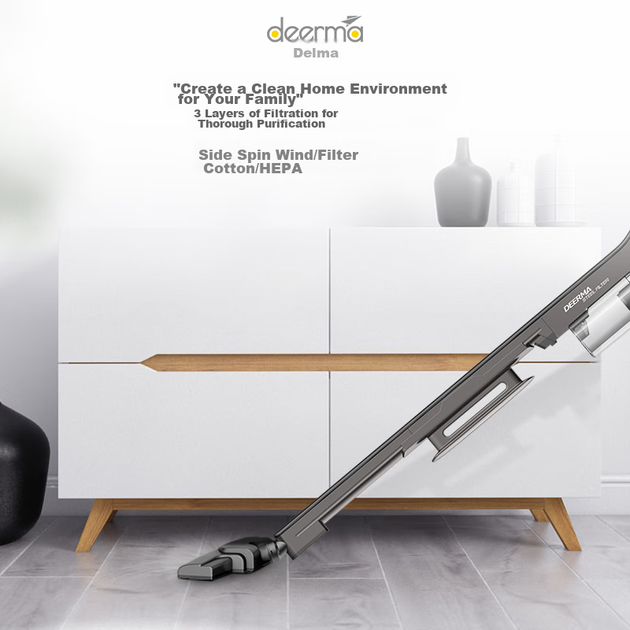 Компактный вертикальный пылесос Deerma DEM-DX700S, ручной, двойного назначения, для шерсти животных - изображение 7