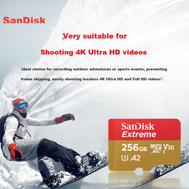 Карта пам'яті SANDISK Extreme Pro microSDXC 256GB Class 10 UHS-I U3 V30 A2 (SDSQXA1-256G-ZN6MA) - зображення 5