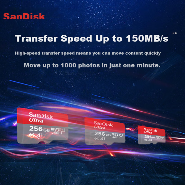 Карта пам'яті SANDISK Ultra microSDXC 256GB UHS-I U1 A1 C10 (SDSQUNI-256G-ZS3MN) - зображення 4