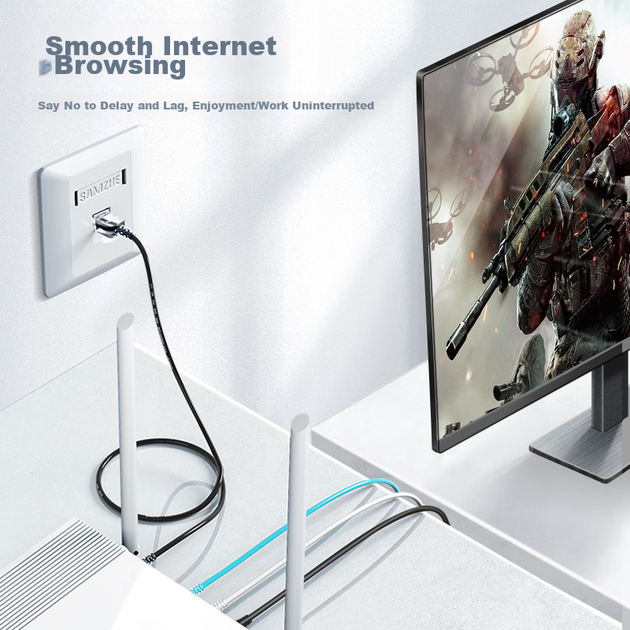 Патч-корд SAMZHE SZH-6150 Cat 6a медь 10 Гбит/с 15 м Черный - изображение 12