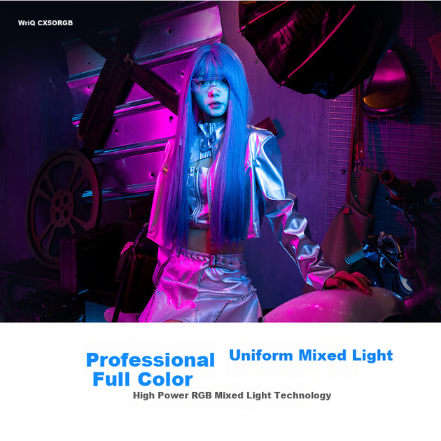 Професійне фотоліхтаре Zhiyun Fill Light потужністю 50 Вт, повнокольорове RGB-освітлення, портативне м'яке світло для зовнішнього використання, фотоліхтар для відеотрансляцій у прямому ефірі, Xuequ CX50RGB - изображение 5