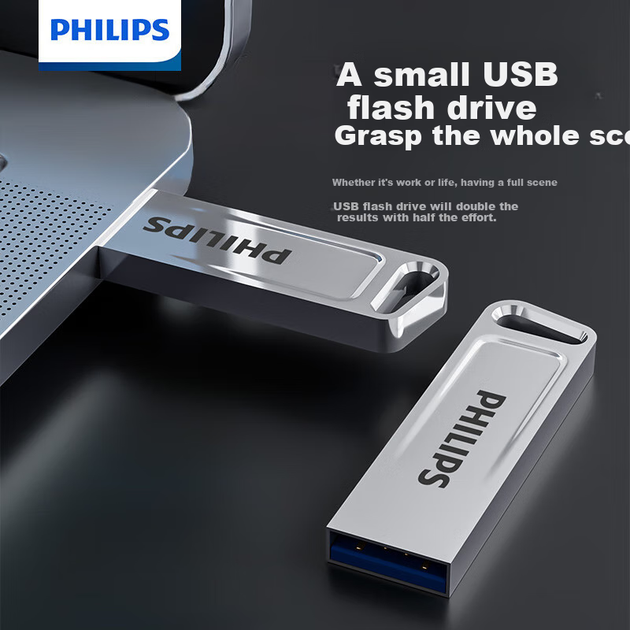 Флеш-накопитель PHILIPS 32 ГБ USB 2.0, модель 21UA-G, большая емкость, стильный дизайн, легкий и портативный, подходит для учебы, офисной работы и работы за компьютером. - изображение 5