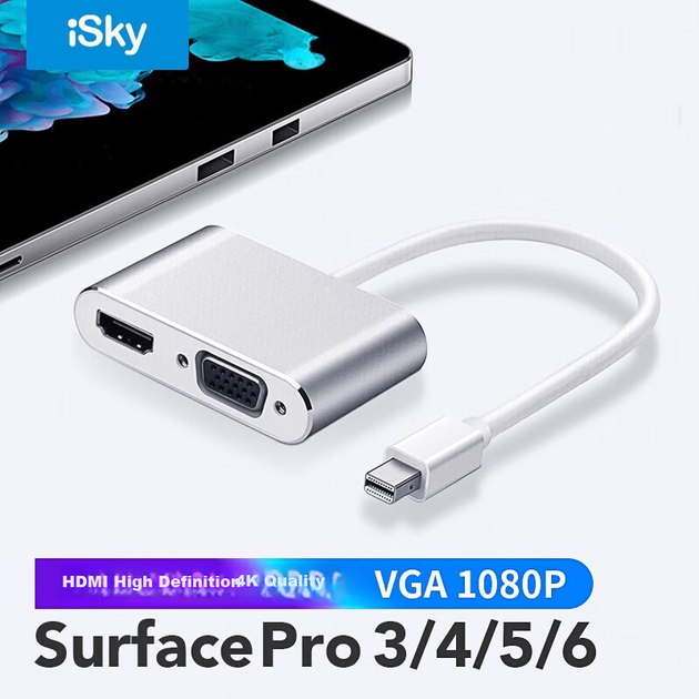 Конвертер Isky Mini DP to HDMI/VGA для ноутбуків Apple та Microsoft Surface - зображення 4