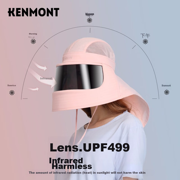 Солнцезащитная маска Kenmont для женщин на весну и лето, защита шеи от УФ-излучения, солнцезащитный козырек, защитная шляпа для активного отдыха KM-3774 - Фото 7 Солнцезащитная маска Kenmont для женщин на весну и лето, защита шеи от УФ-излучения, солнцезащитный козырек, защитная шляпа для активного отдыха KM-3774 - изображение 7