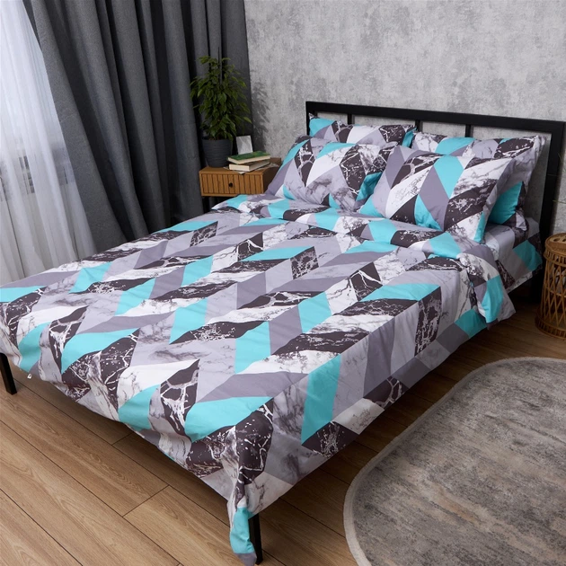 Комплект постельного белья Moon&Star Полуторный 143x210 наволочки 2x50x70 Aqua Loft Бязь Gold Люкс (MS-820013141) - Фото 1 Комплект постельного белья Moon&Star Полуторный 143x210 наволочки 2x50x70 Aqua Loft Бязь Gold Люкс (MS-820013141) - изображение 1