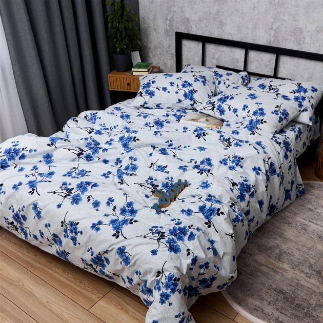 Комплект постельного белья Moon&Star Двуспальный 175x210 наволочки 4x50x70 Blue Garden Бязь Gold Люкс (MS-820013238) - Фото 5 Комплект постельного белья Moon&Star Двуспальный 175x210 наволочки 4x50x70 Blue Garden Бязь Gold Люкс (MS-820013238) - изображение 5
