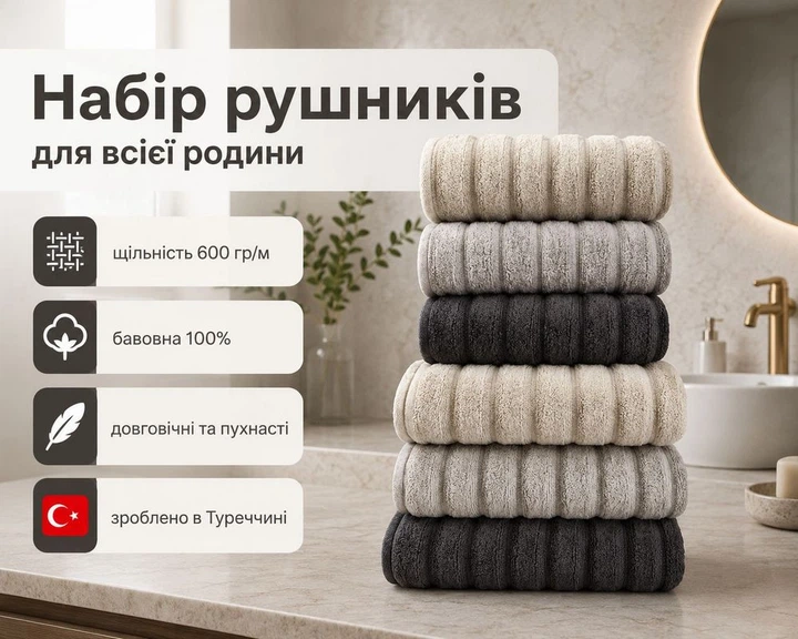 Набор турецких махровых полотенец Cestepe MicroCotton Premium 3 штуки 50x90 + 3 штуки 70х140 Ezgi 1 плотность 600 г/м2 - Фото 2 Набор турецких махровых полотенец Cestepe MicroCotton Premium 3 штуки 50x90 + 3 штуки 70х140 Ezgi 1 плотность 600 г/м2 - изображение 2