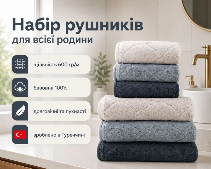 Набор турецких махровых полотенец Cestepe MicroCotton Premium 3 штуки 50x90 + 3 штуки 70х140 Voli 2 плотность 600 г/м2 - Фото 2 Набор турецких махровых полотенец Cestepe MicroCotton Premium 3 штуки 50x90 + 3 штуки 70х140 Voli 2 плотность 600 г/м2 - изображение 2