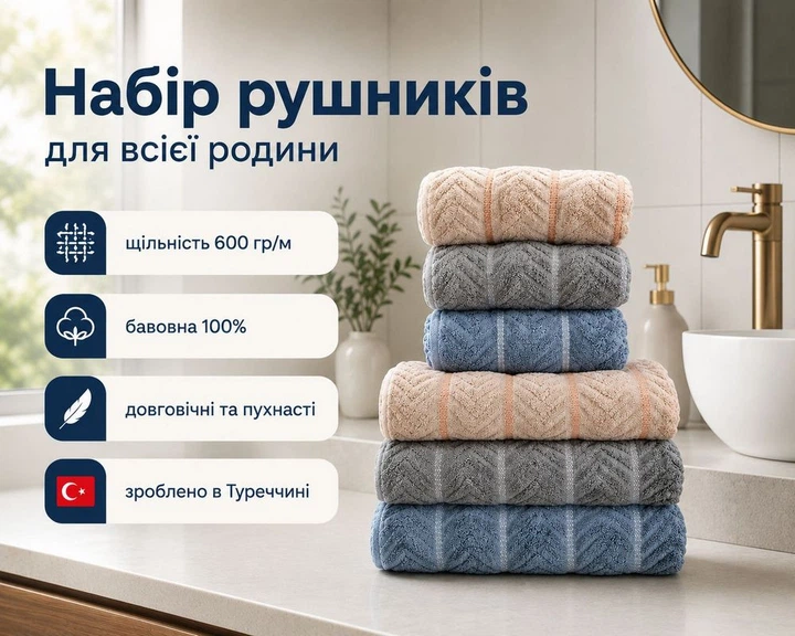 Набор турецких махровых полотенец Cestepe MicroCotton Premium 3 штуки 50x90 + 3 штуки 70х140 Multi 2 плотность 600 г/м2 - Фото 2 Набор турецких махровых полотенец Cestepe MicroCotton Premium 3 штуки 50x90 + 3 штуки 70х140 Multi 2 плотность 600 г/м2 - изображение 2