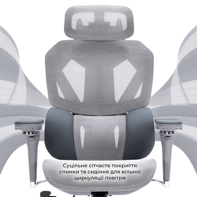 Эргономичное игровое кресло GamePro EDGE GC820MG Grey - изображение 9