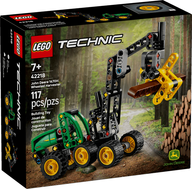 Конструктор LEGO Technic Лісозаготівельний комбайн John Deere 117 деталей (42218) - Фото 1 Конструктор LEGO Technic Лісозаготівельний комбайн John Deere 117 деталей (42218) - зображення 1