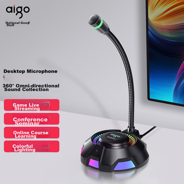 Микрофон Aigo K2USB компьютерный конденсаторный, для стримов и конференций - изображение 5