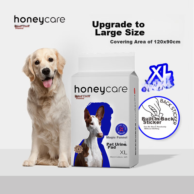 Пеленки для животных HONEYCARE впитывающие XL 120×90см 10шт - изображение 4