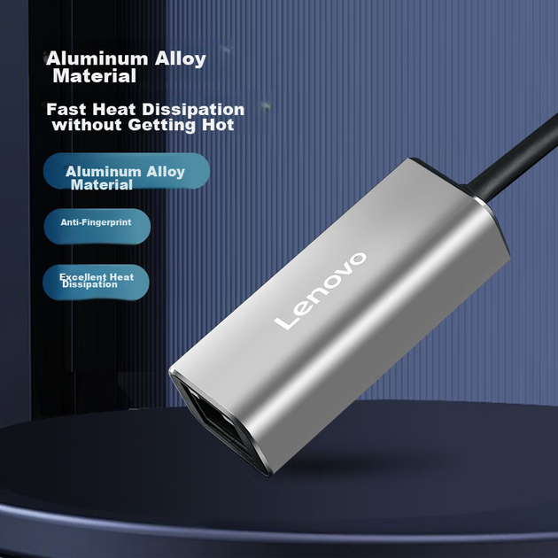 Адаптер Lenovo USB-A на Gigabit Ethernet (RJ45), з USB-хабом, для ноутбука - Фото 8 Адаптер Lenovo USB-A на Gigabit Ethernet (RJ45), з USB-хабом, для ноутбука - зображення 8