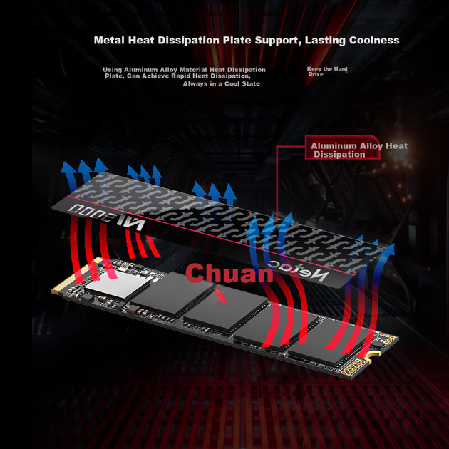 Твердотільний накопичувач Netac 500 ГБ, інтерфейс M.2 (NVMe PCIe 4.0×4), серія NV5000-T Jueying, швидкість читання 4800 МБ/с, сумісний із настільними комп'ютерами та ноутбуками - изображение 6