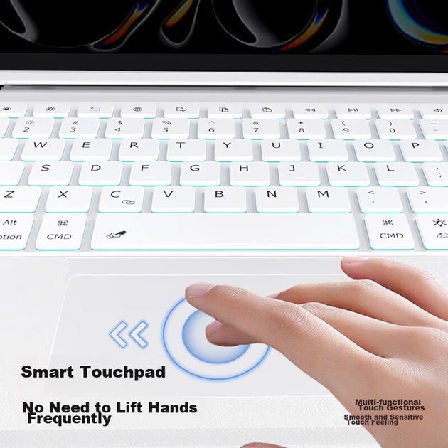 Чехол-клавиатура для планшета Apple iPad 11" 2025 (A16)/10.9" 2022 Smorss White - изображение 7