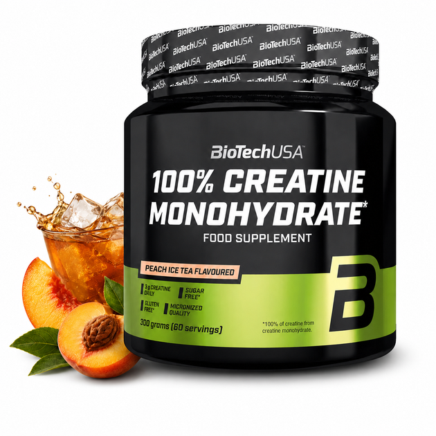 Креатин BioTechUSA 100% Creatine Monohydrate 300 г со вкусом персиковый чай, микронизированный моногидрат - Фото 1 Креатин BioTechUSA 100% Creatine Monohydrate 300 г со вкусом персиковый чай, микронизированный моногидрат - изображение 1