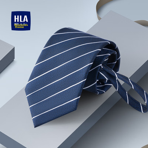 Краватка чоловіча HLA на блискавці, смугаста, подарункова - зображення 4