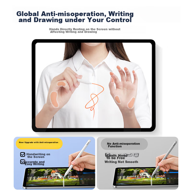 Ємнісний стилус Smorss для iPad, альтернатива Apple Pencil [цифровий дисплей Bluetooth з магнітною подвійною зарядкою] Сенсорне перо для малювання Apple для iPad Air 5/Pro/Mini - зображення 6