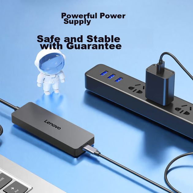 Хаб Lenovo Type-C USB 3.0 подовжувальний 4 входи для ноутбуків - Фото 6 Хаб Lenovo Type-C USB 3.0 подовжувальний 4 входи для ноутбуків - зображення 6