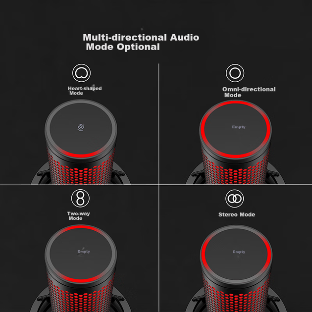 Професійний мікрофон HYPERX QuadCast 2 зі знімним амортизатором, сумісний з Tri-Club Actio - изображение 4